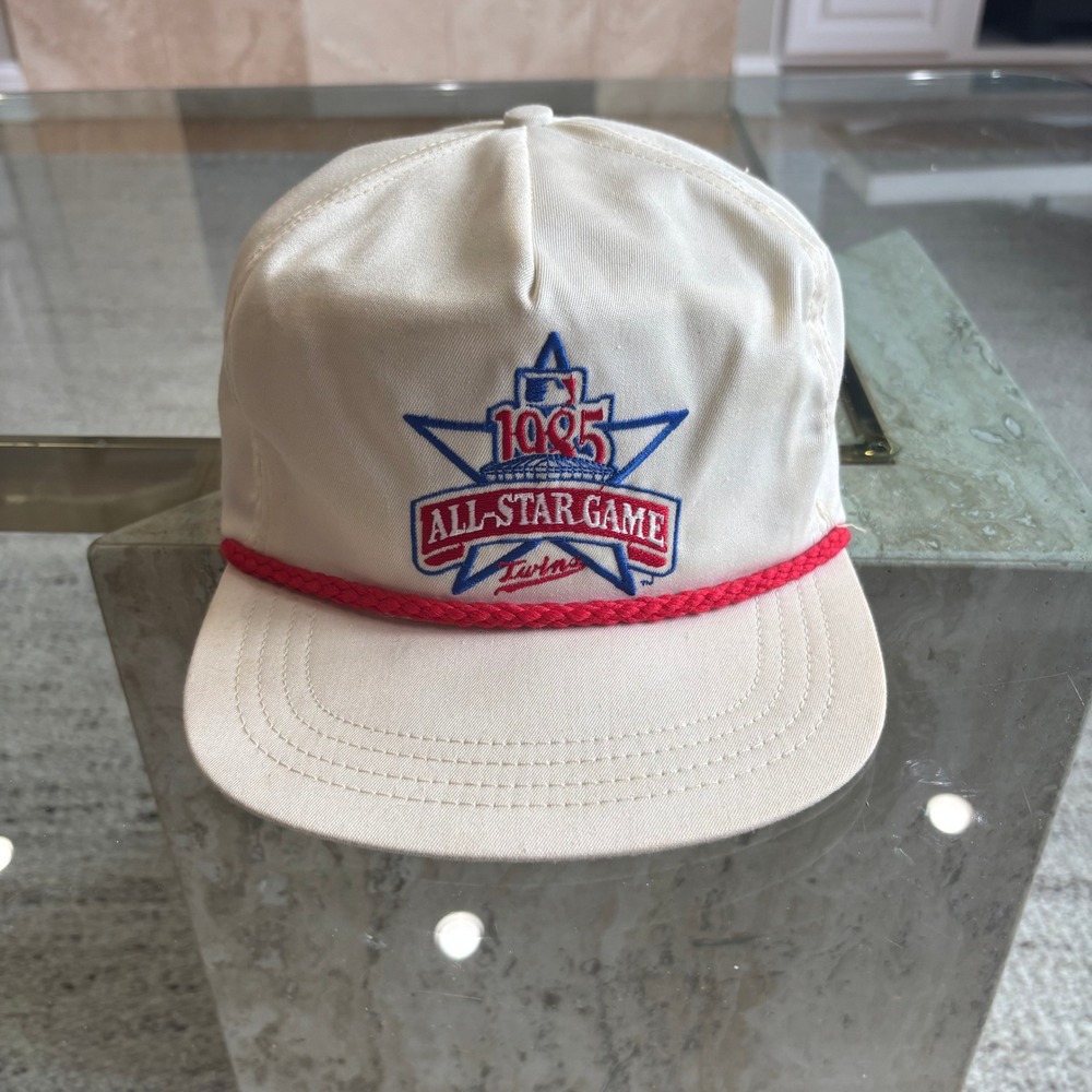 Par Cap 1985 MLB All-Star Game Hat Mens OSFA Cream Good Vintage Rope Snapback